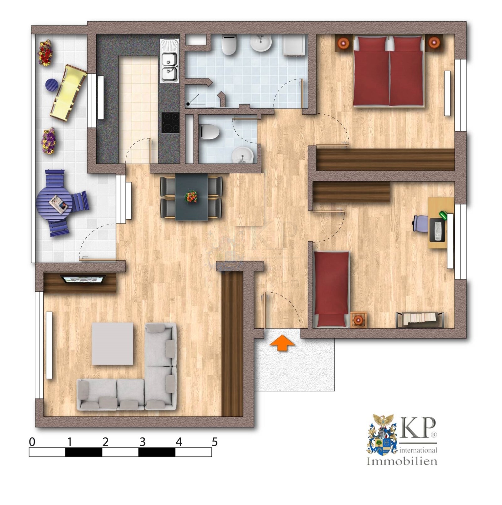 ** RESERVIERT ** KRIFTEL: GROSSZUEGIGE 3 ZIMMER WOHNUNG MIT SW-BALKON, KELLER, STELLPLATZ