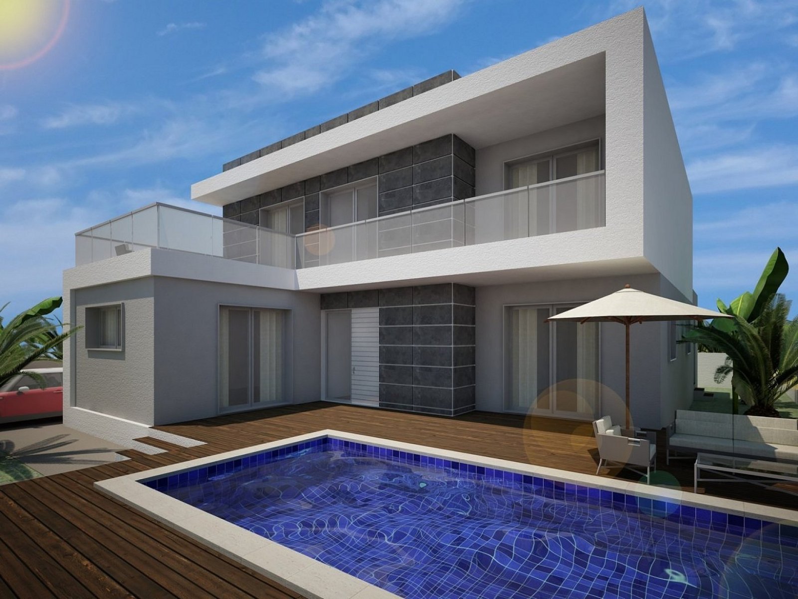 Villa ausgestattet mit 3 Schlafzimmer Und 2 Badezimmer, Privat Schwimmbad Und Parken auf privatem Grundstück. 