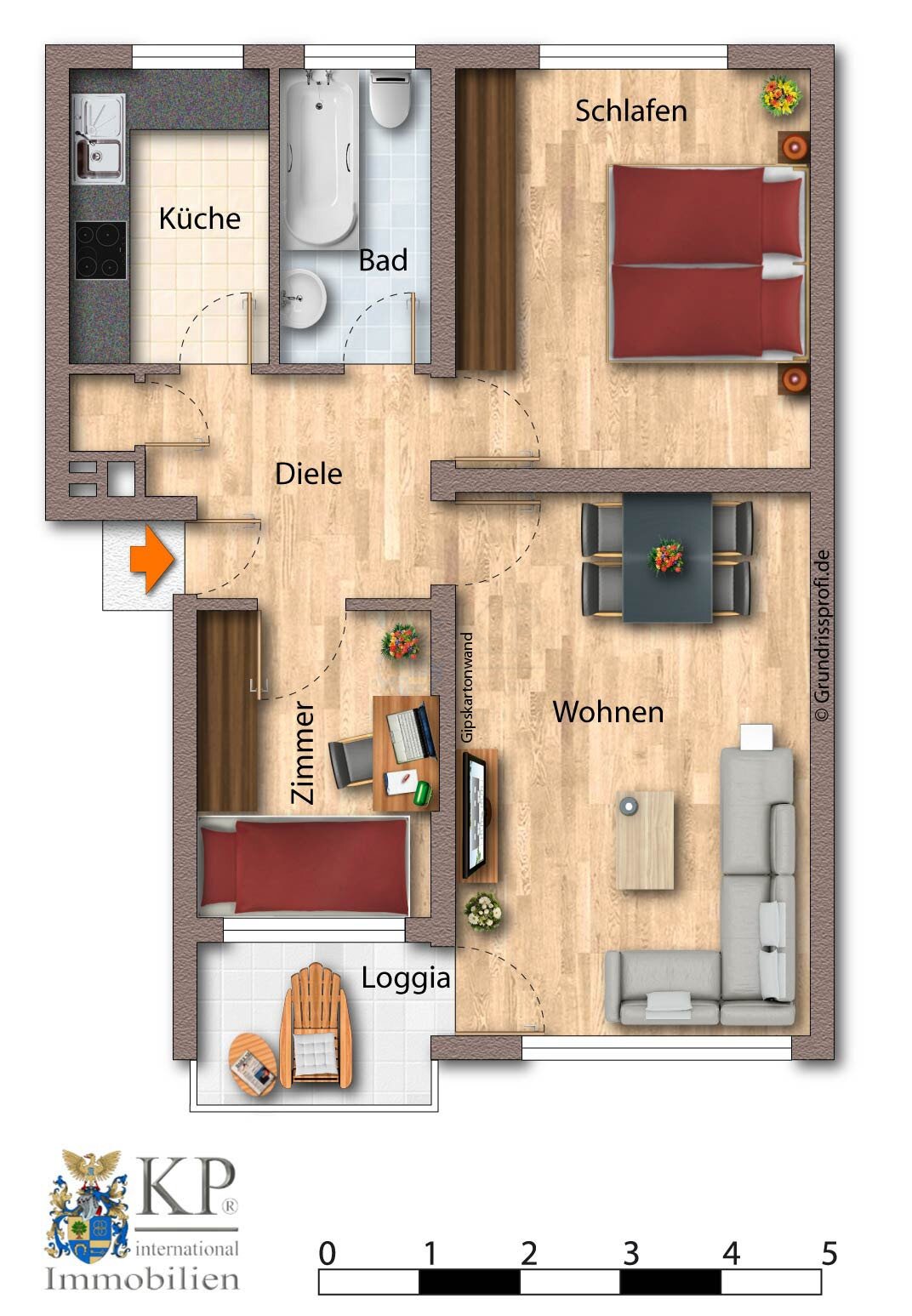 ** VERKAUFT ** BAD HOMBURG: 3 Zimmerwohnung mit Loggia in begehrter zentraler Wohnlage