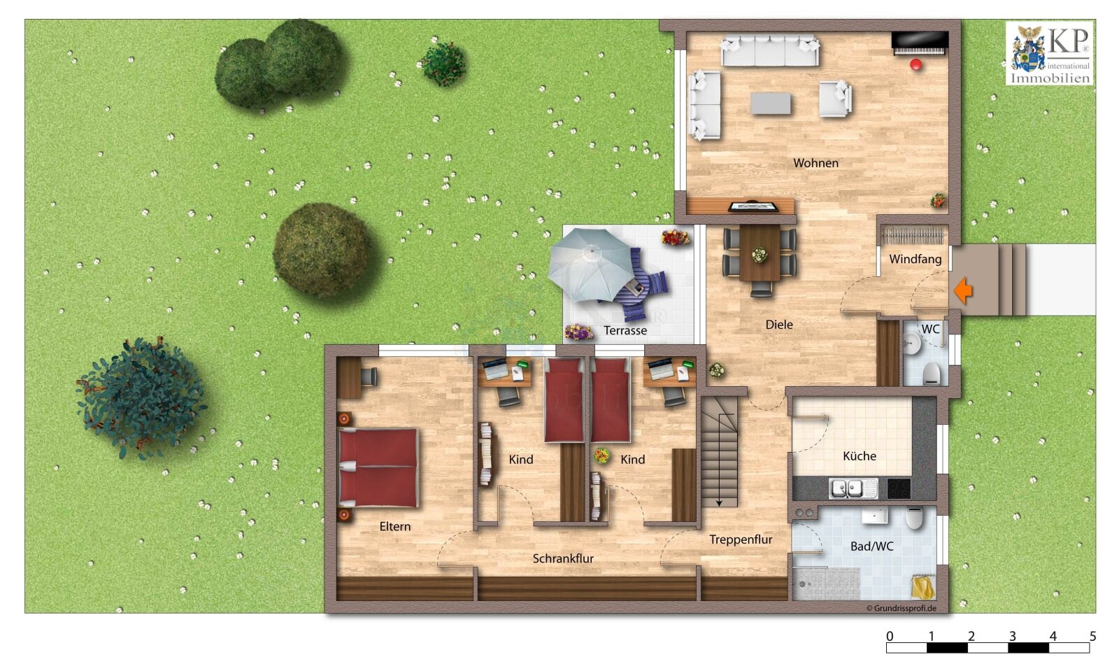 WALLAU: SCHÖNER BUNGALOW IN EXKLUSIVER FELDRANDLAGE