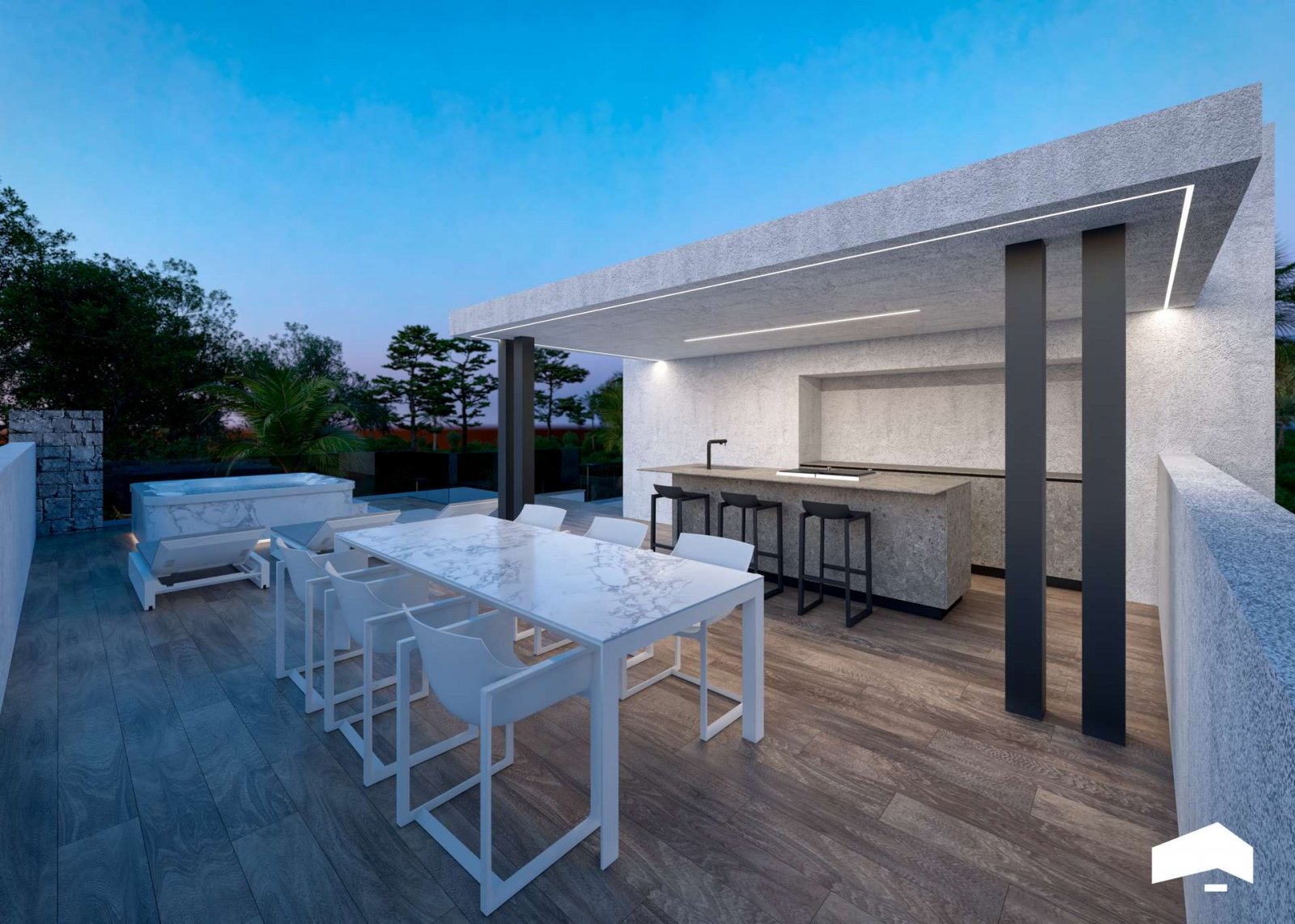 Schöne ebenerdige Villa mit großem Keller