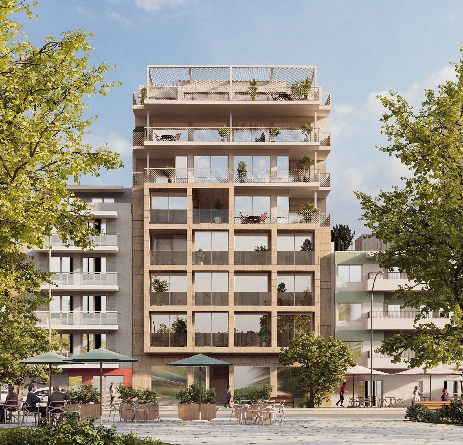 Modernes Apartment mit 1 Schlafzimmer, Terrasse und viel Parkplatz am Objekt