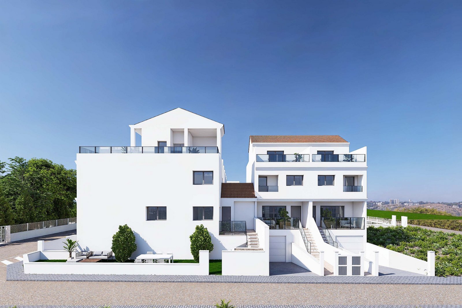 Moderne Reihenvilla mit 4 Schlafzimmern, Gemeinschaftspool & Tiefgarage