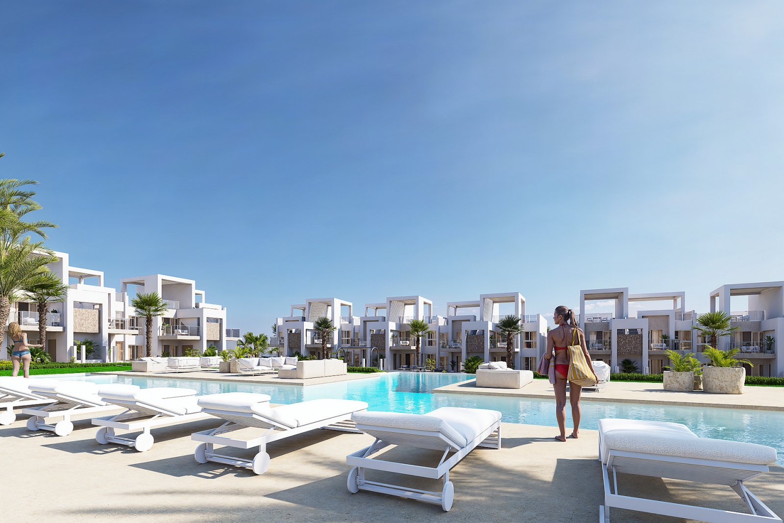 Sonniges Apartment mit Solarium und Poolzugang