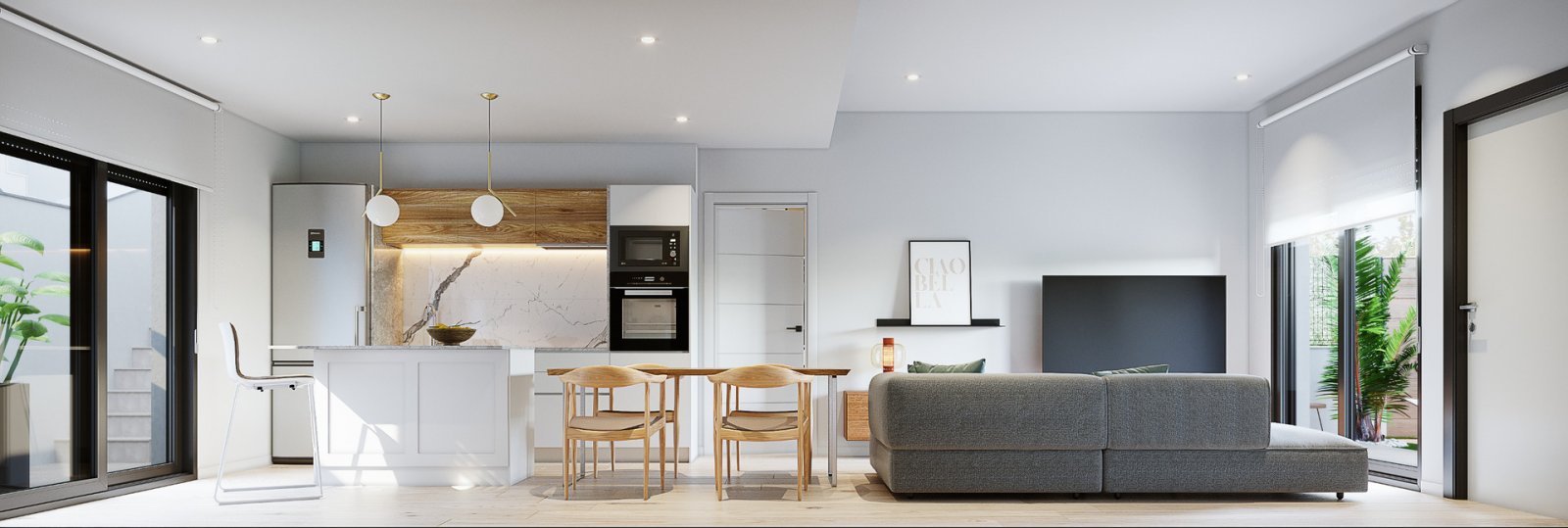 Ebenerdiges Haus mit Meerblick und guter Lage mit Pool