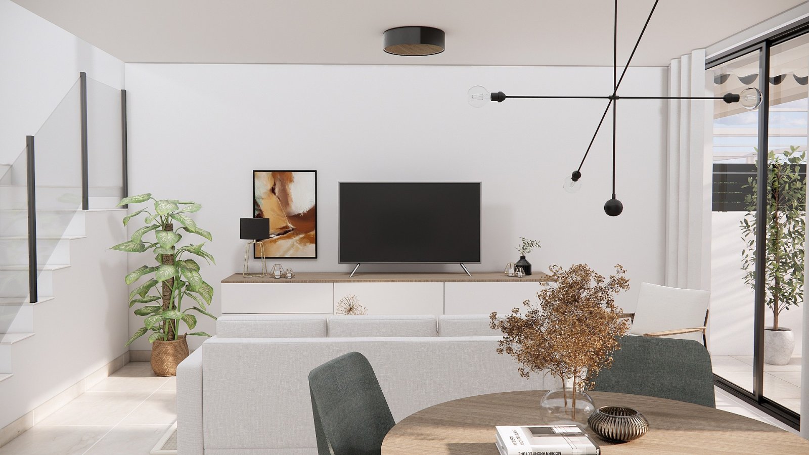 Moderne Reihenhaus-Villa mit Garten