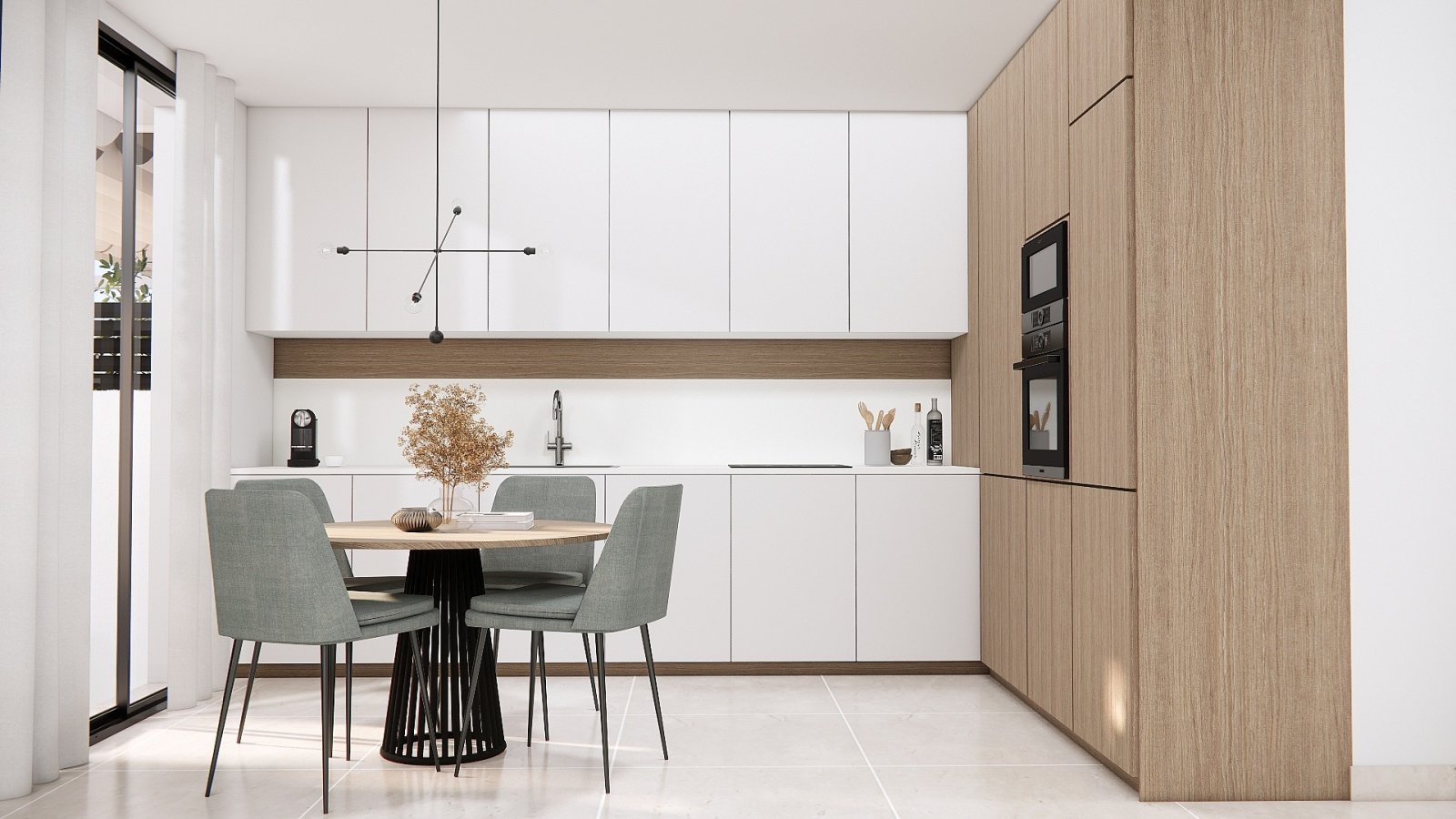 Moderne Reihenhaus-Villa mit Garten