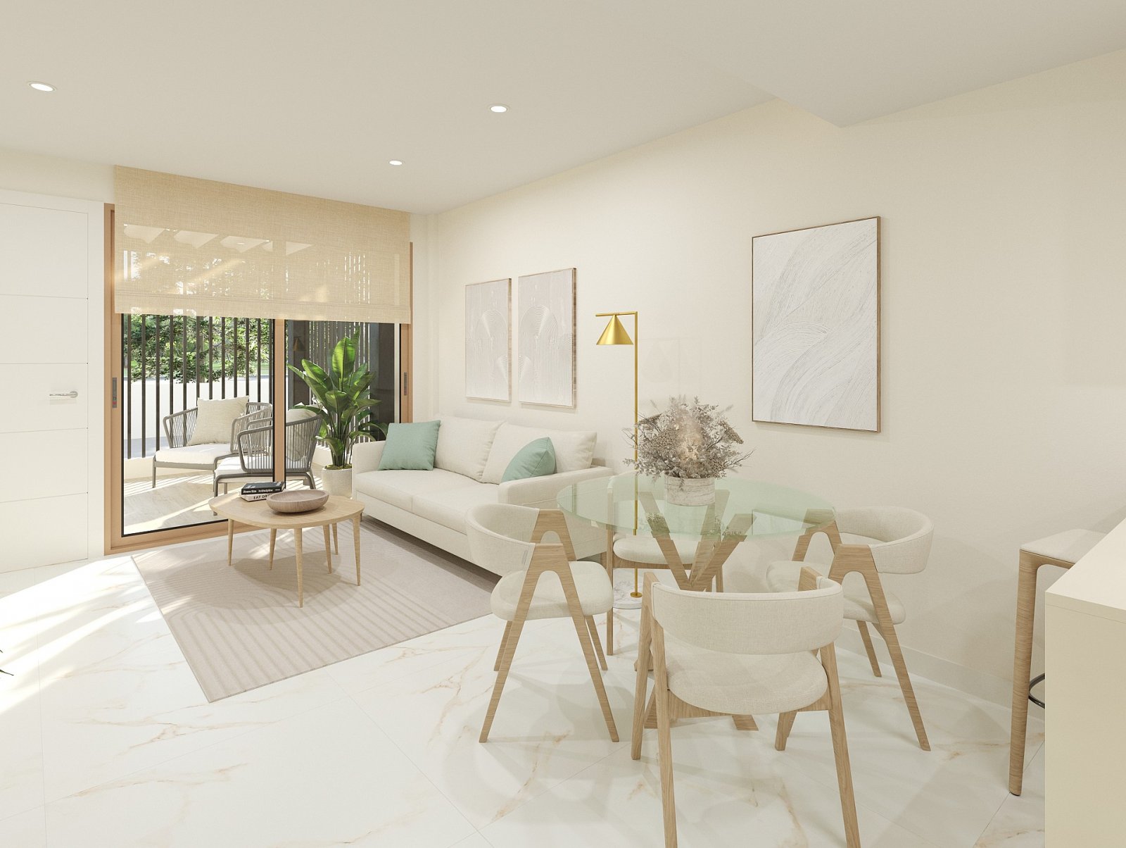 Modernes Zuhause mit Pool und Parkplatz