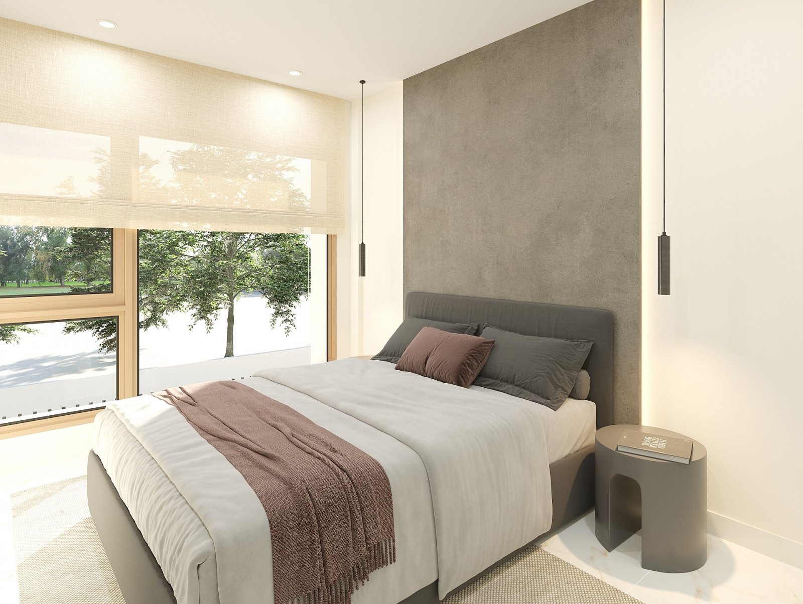 Modernes Zuhause mit Pool und Parkplatz