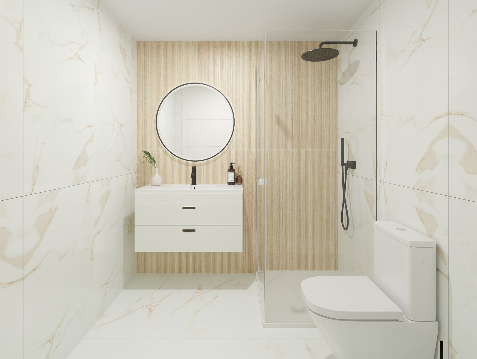 Modernes Zuhause mit Pool und Parkplatz