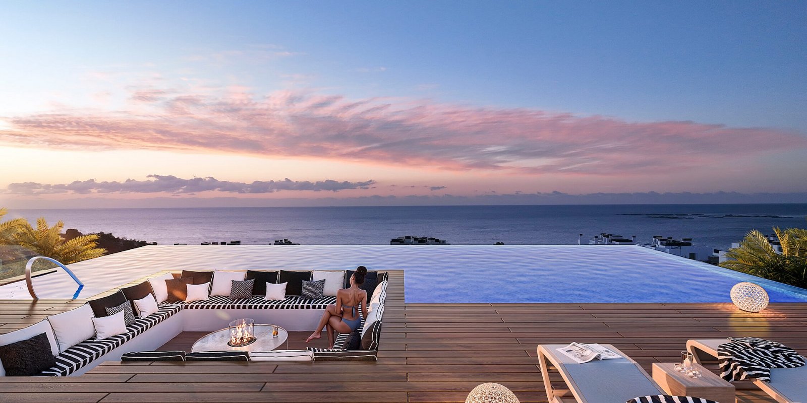 Exklusive Apartments mit Solarium, 2 Schlafzimmern und beheiztem Pool