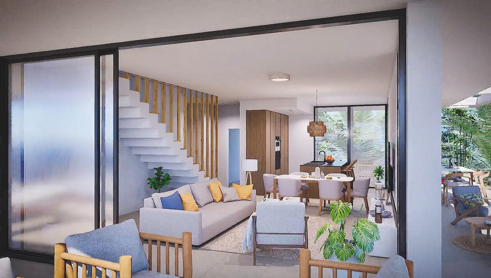 Modernes Strandapartment mit Pool