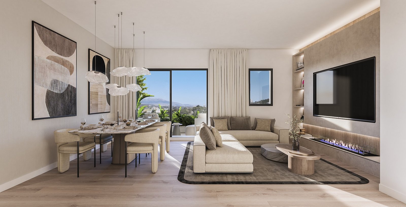 Exklusives Apartment mit Garten, 1 Schlafzimmer und beheiztem Pool