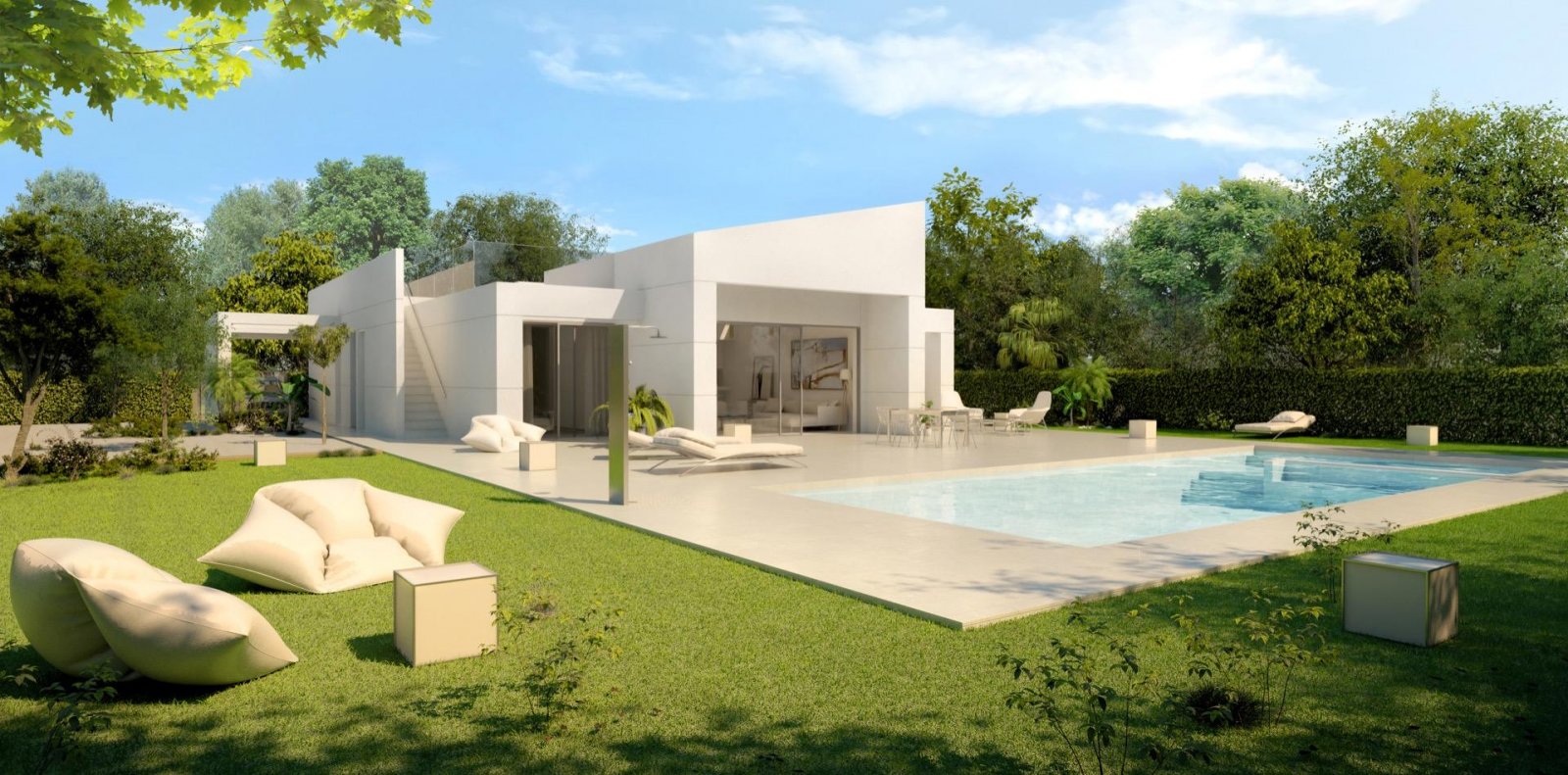 Elegante 4-Zimmer-Villa mit Pool, Garage und minimalistischer Architektur