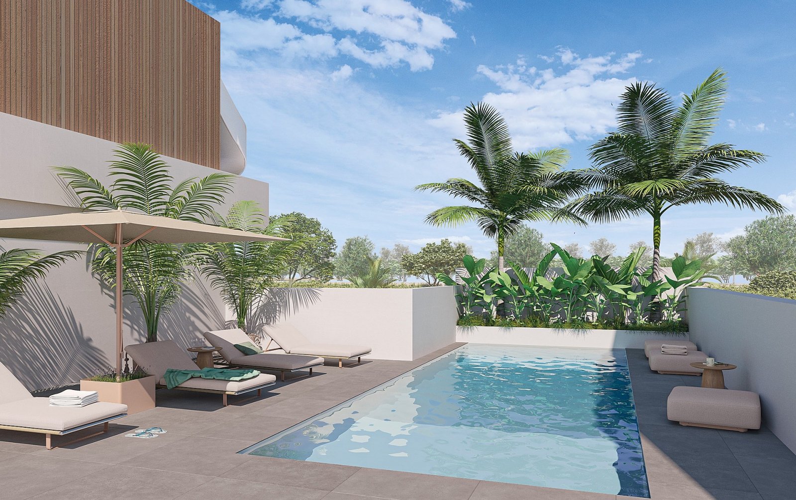 Moderne Reihenvilla mit Pool