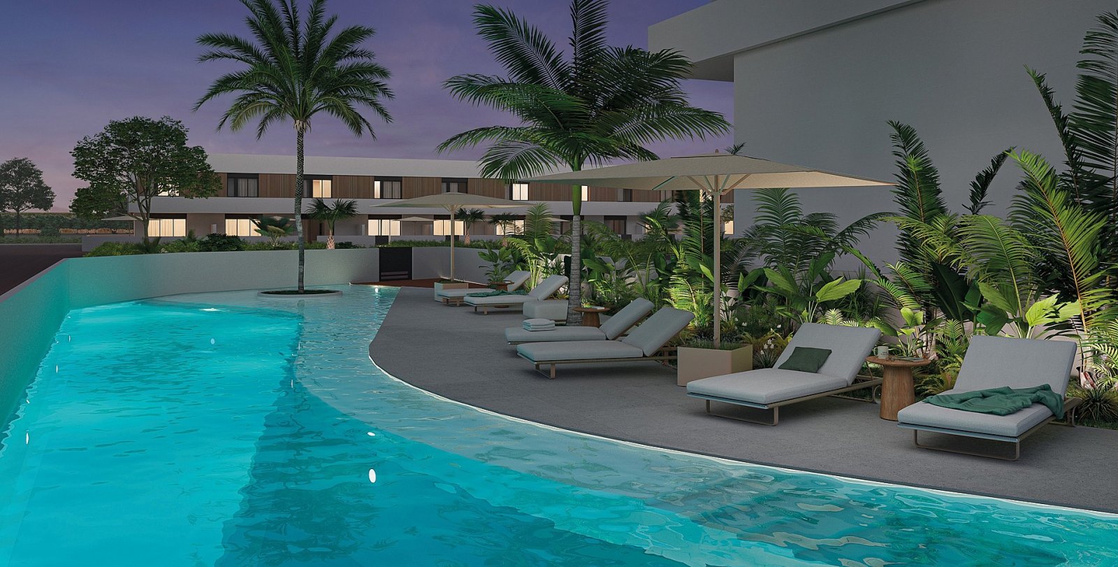 Moderne Reihenvilla mit Pool