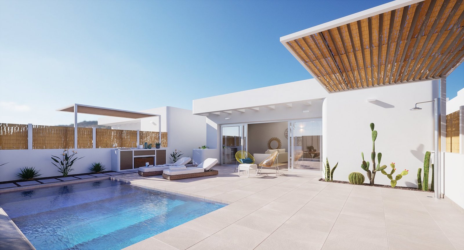 Los Alcazares: Exklusive Ibiza-Villa mit Privatpool 