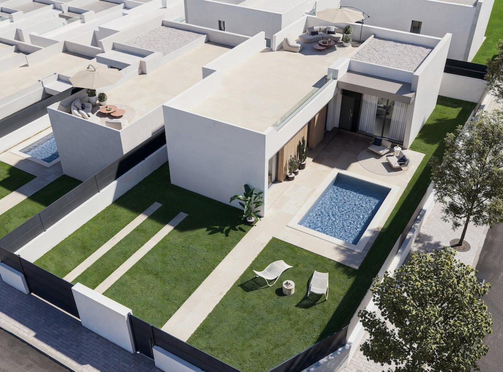 Moderne Bungalow-Villa mit Pooloption