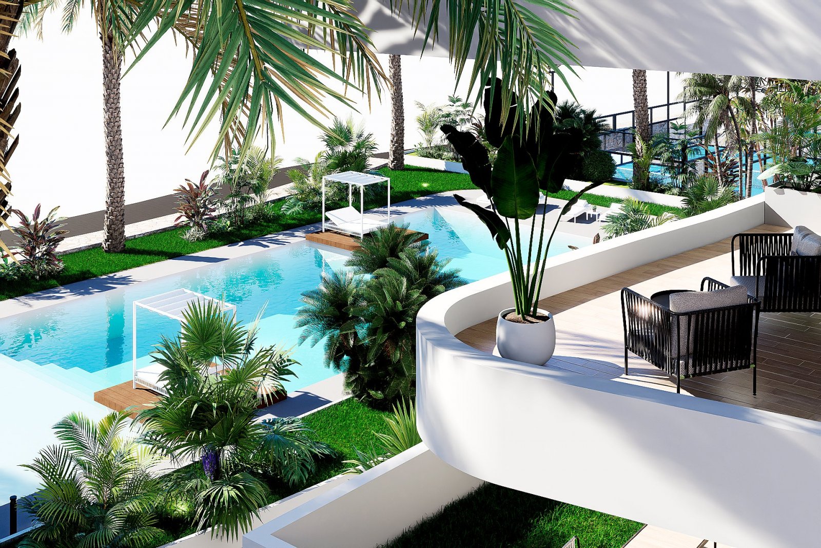 Finestrat: Modernes Apartment mit Terrasse und Bergblick 
