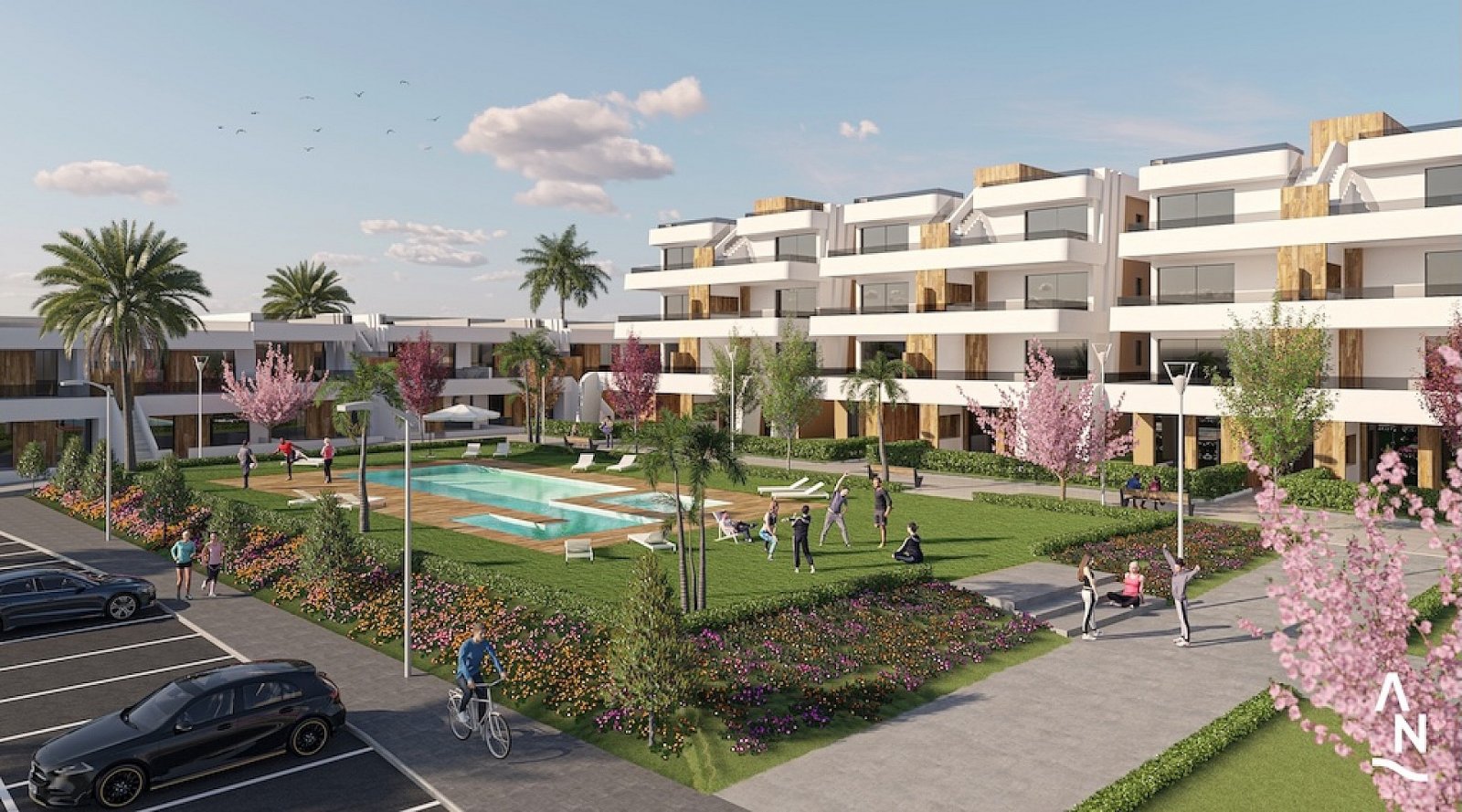 Bungalow-Apartment mit Garten & Pool am Golfplatz