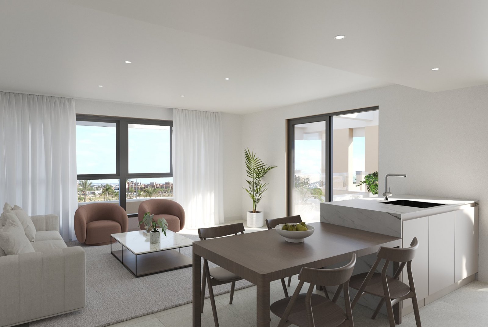 Modernes Apartment mit Terrasse und Pool
