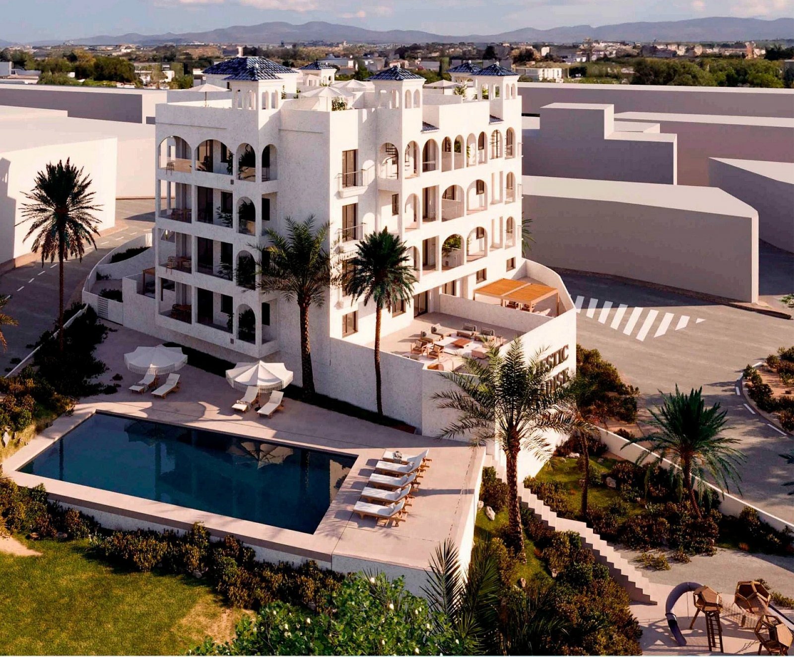 Bigastro: Modernes Apartment mit Garten und Pool 