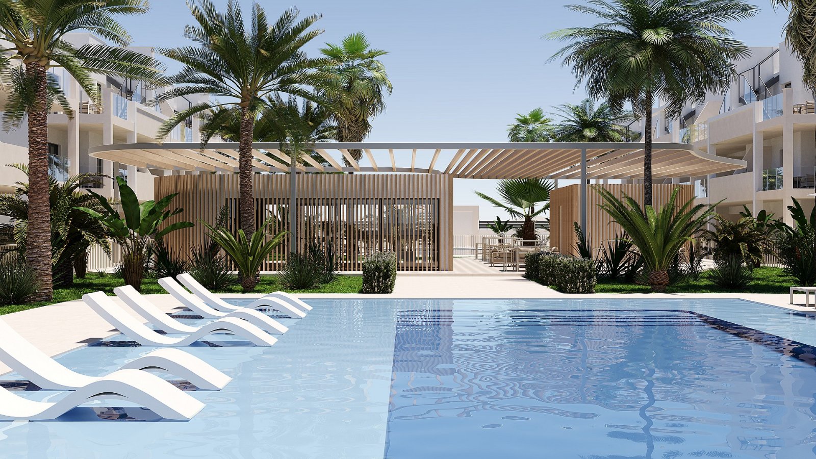 Exklusives Apartment mit eigener Terrasse und Poollandschaft