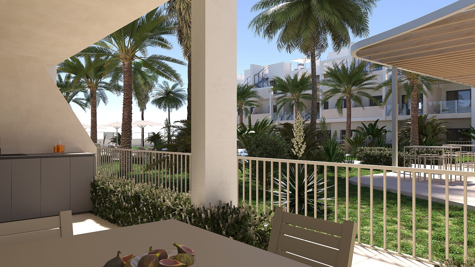 Exklusives Apartment mit eigener Terrasse und Poollandschaft