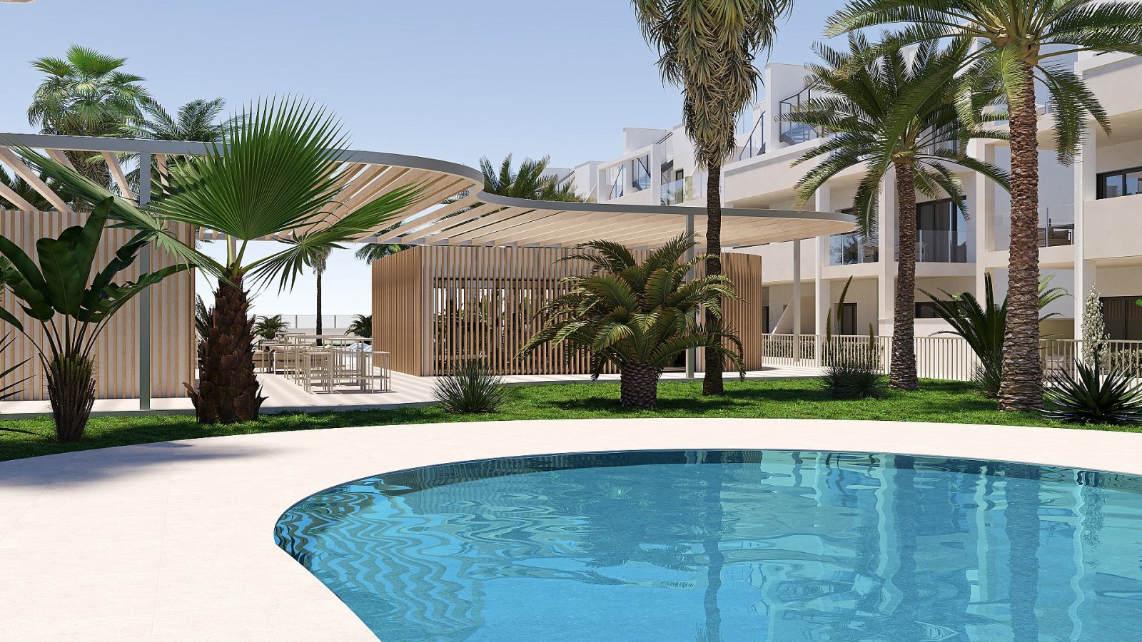 Exklusives Apartment mit eigener Terrasse und Poollandschaft