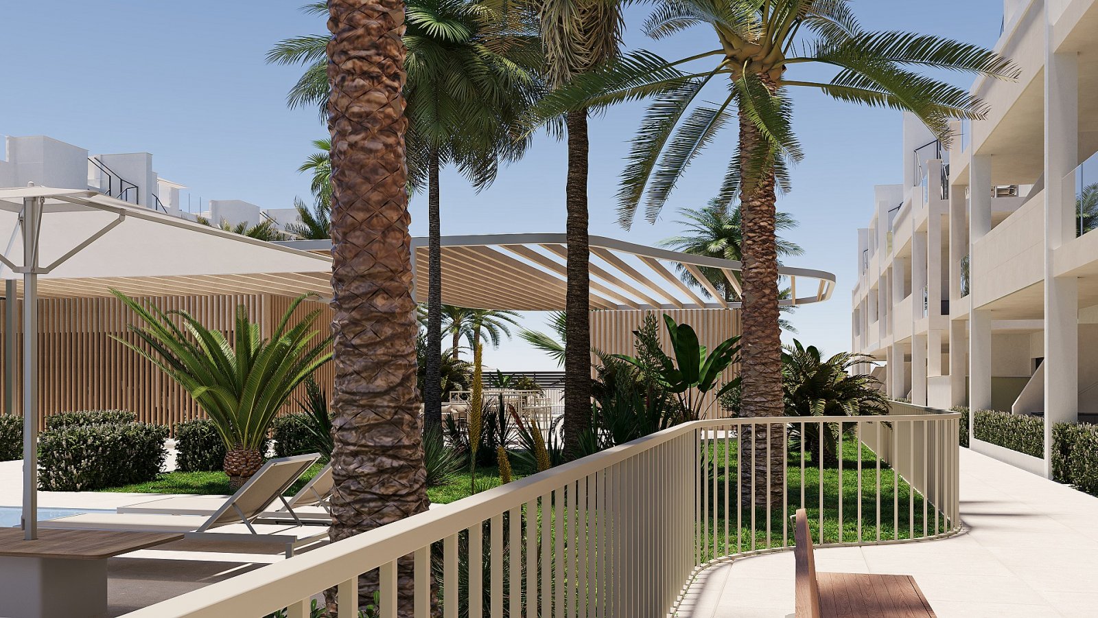 Exklusives Apartment mit eigener Terrasse und Poollandschaft