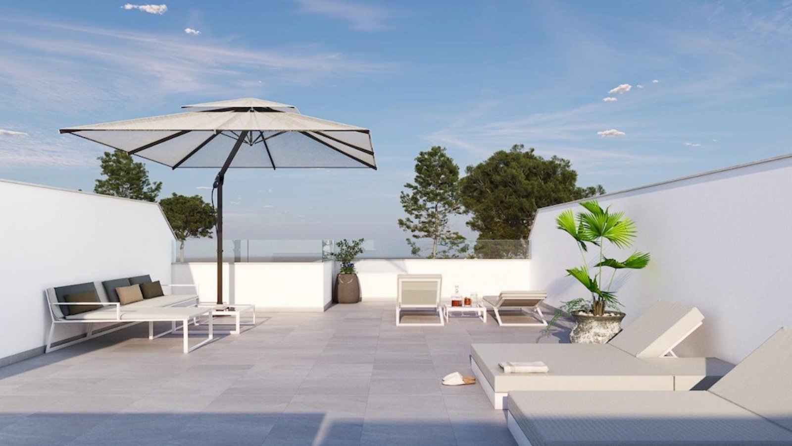 Moderne Reihenhäuser mit Dachterrasse