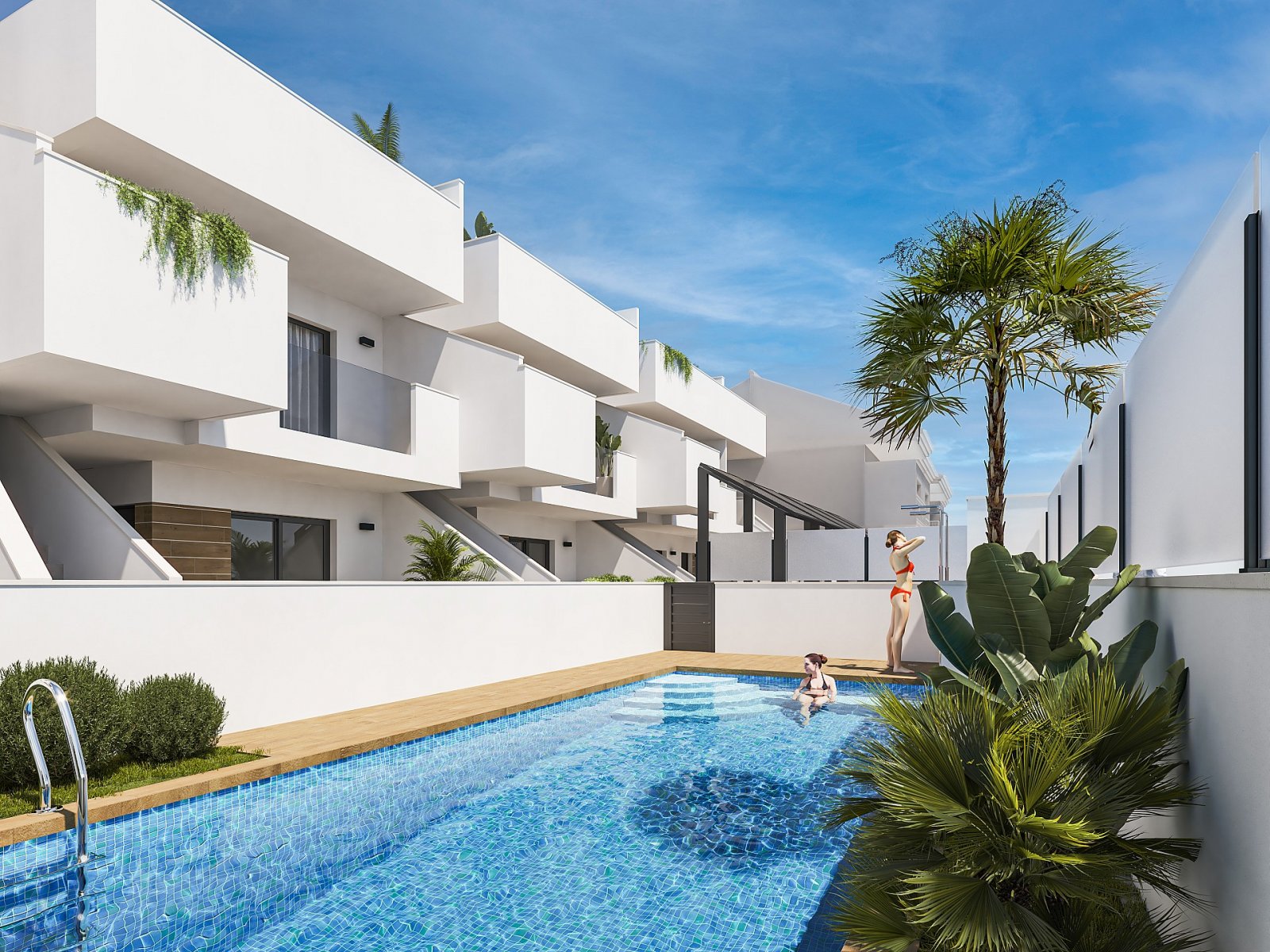 San Pedro Del Pinatar: Moderne Gartenwohnung mit Pool 