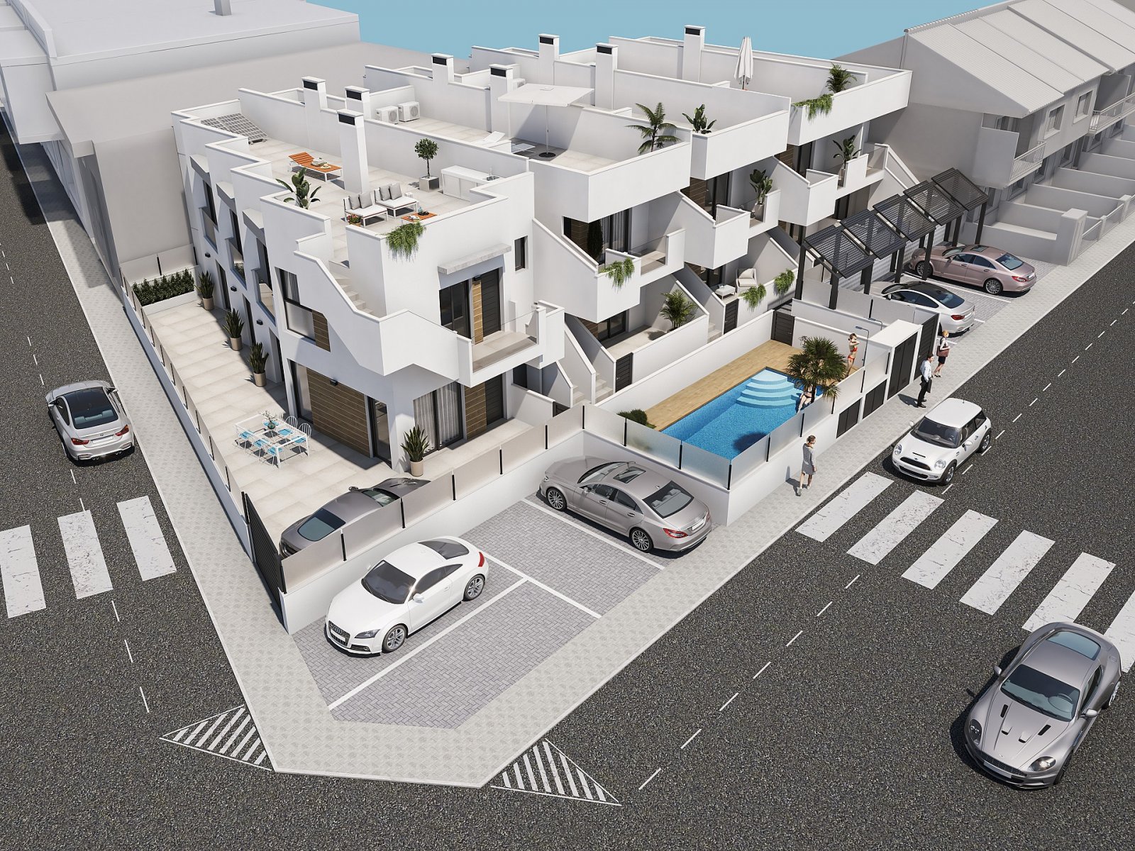 Moderne Gartenwohnung mit Pool