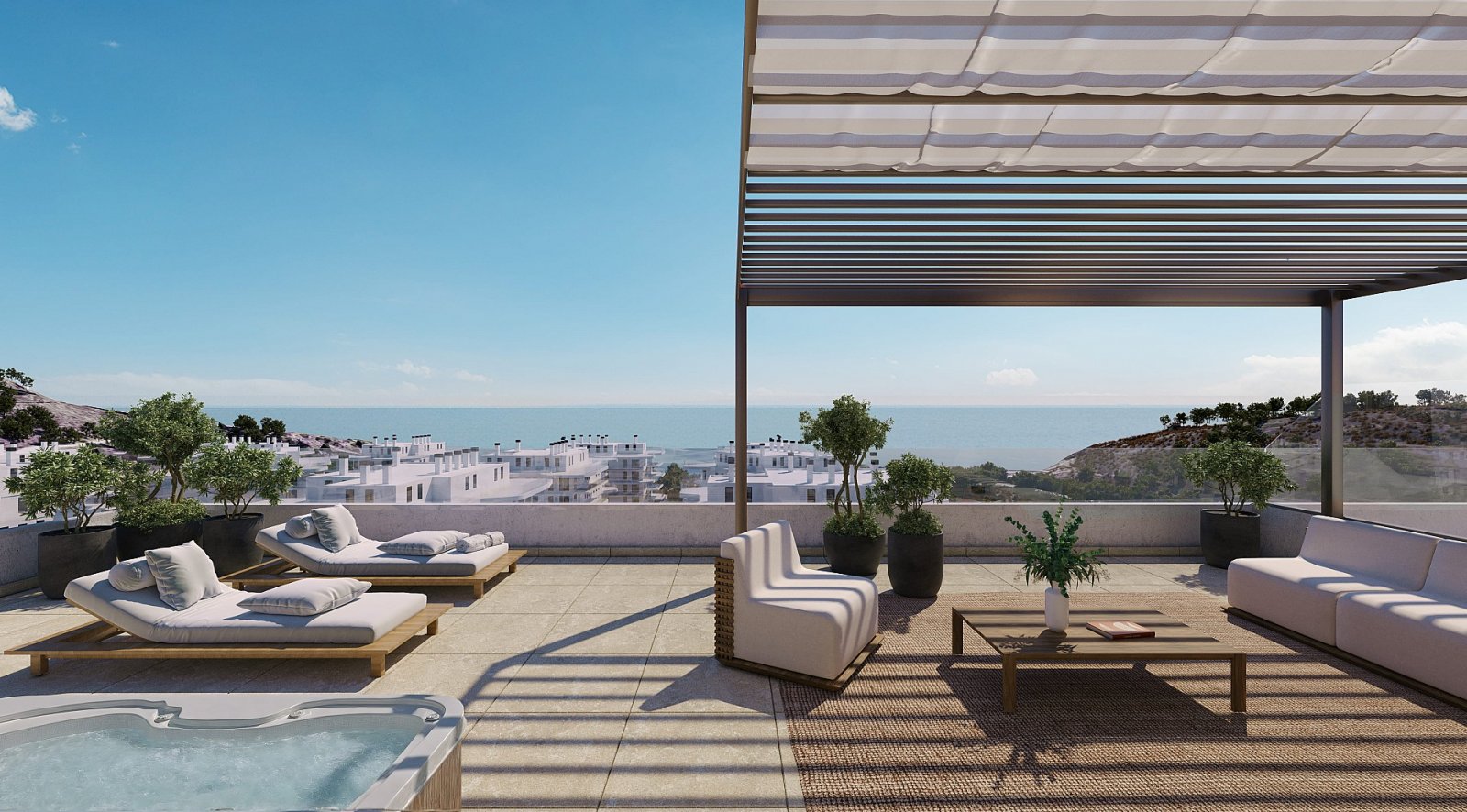 Villajoyosa: Modernes Apartment mit Pool und Sonnenterrasse 