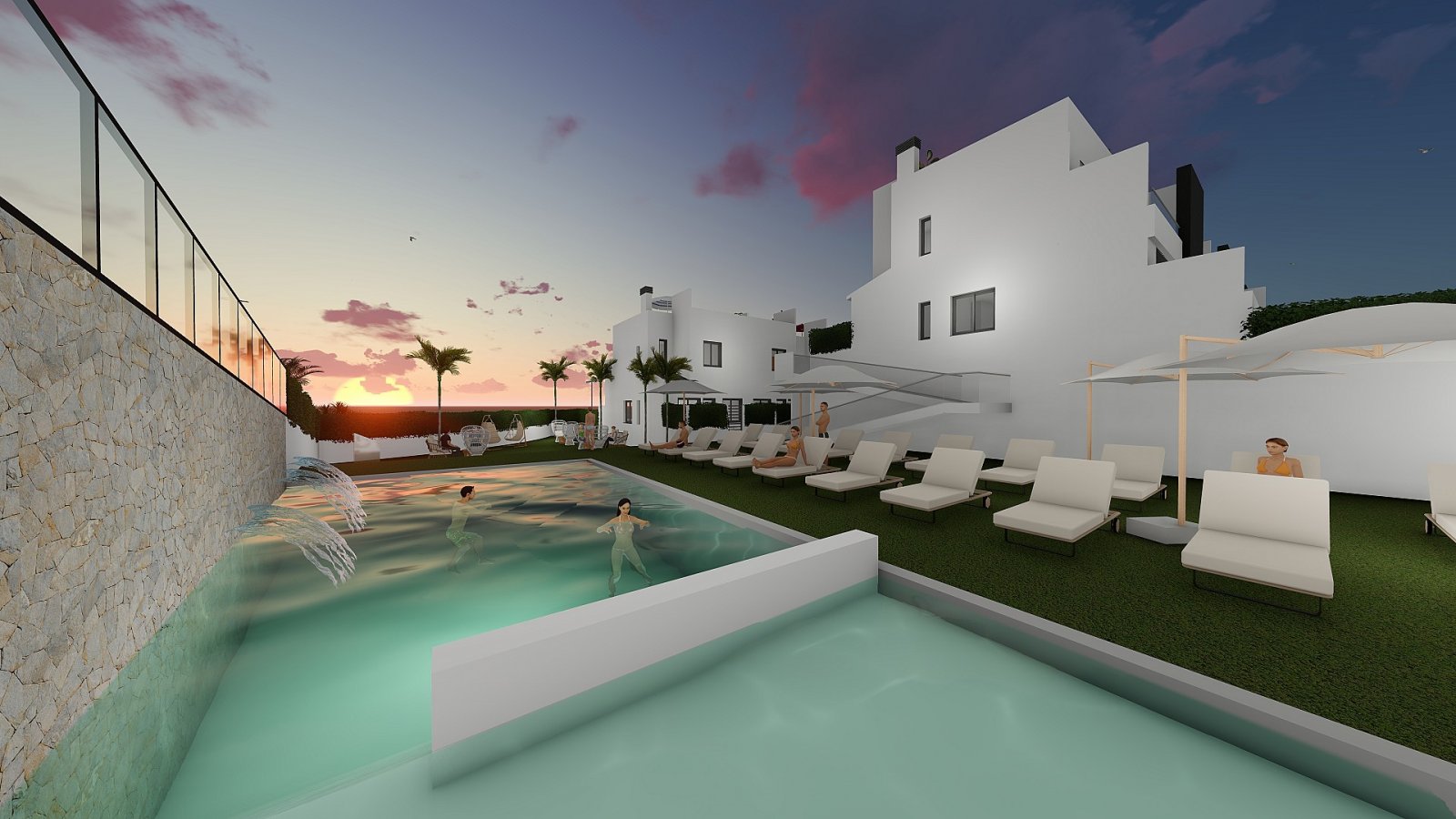 Cox: Attraktive Reihenvilla mit Pool und Parkplatz auf eigenem Grundstück 