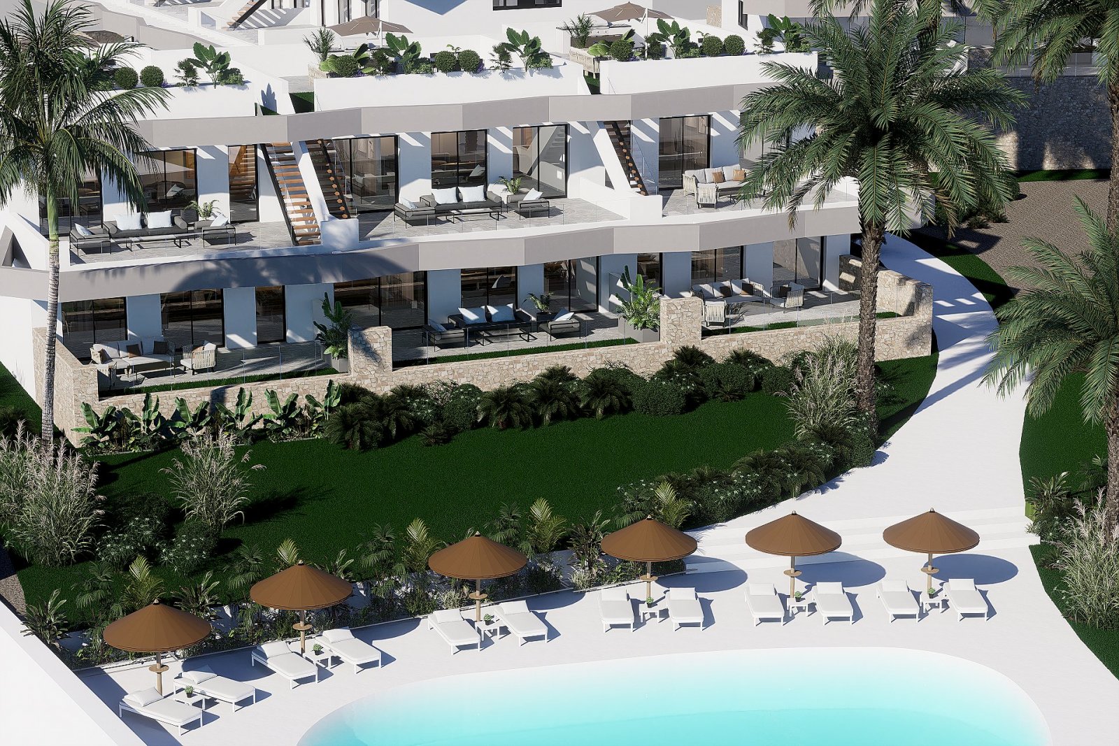 Finestrat: Elegante Gartenwohnung nahe Strand und Golf 