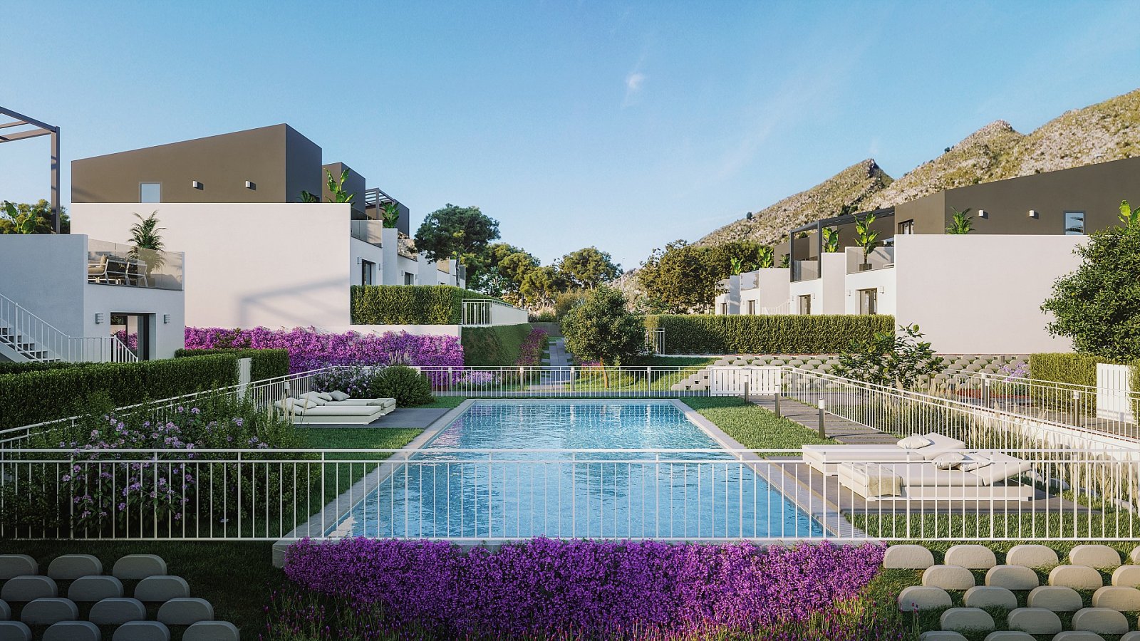 Elegante Villa mit 2 Schlafzimmern und Gemeinschaftspool