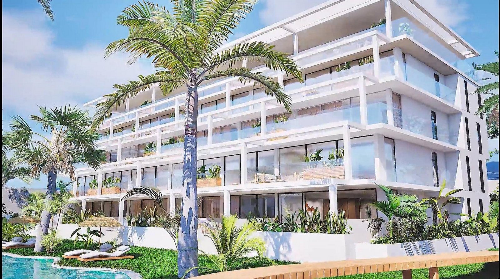 Mar de Cristal: Modernes Strandapartment mit Pool 