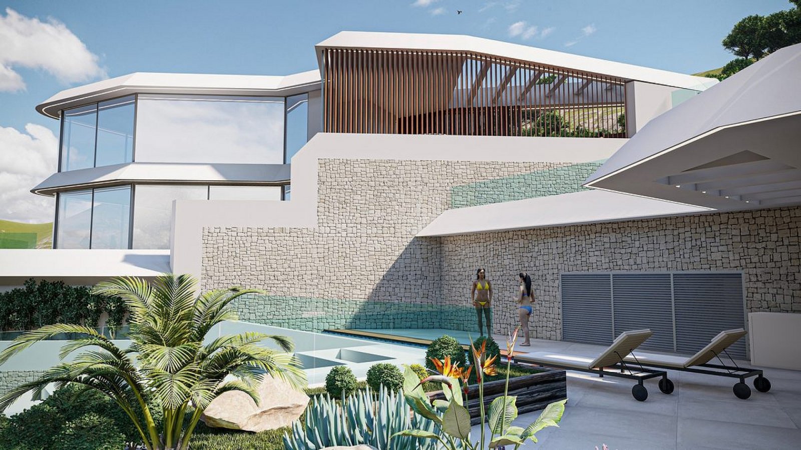 Moderne Luxusvilla mit privatem Pool und Terrasse