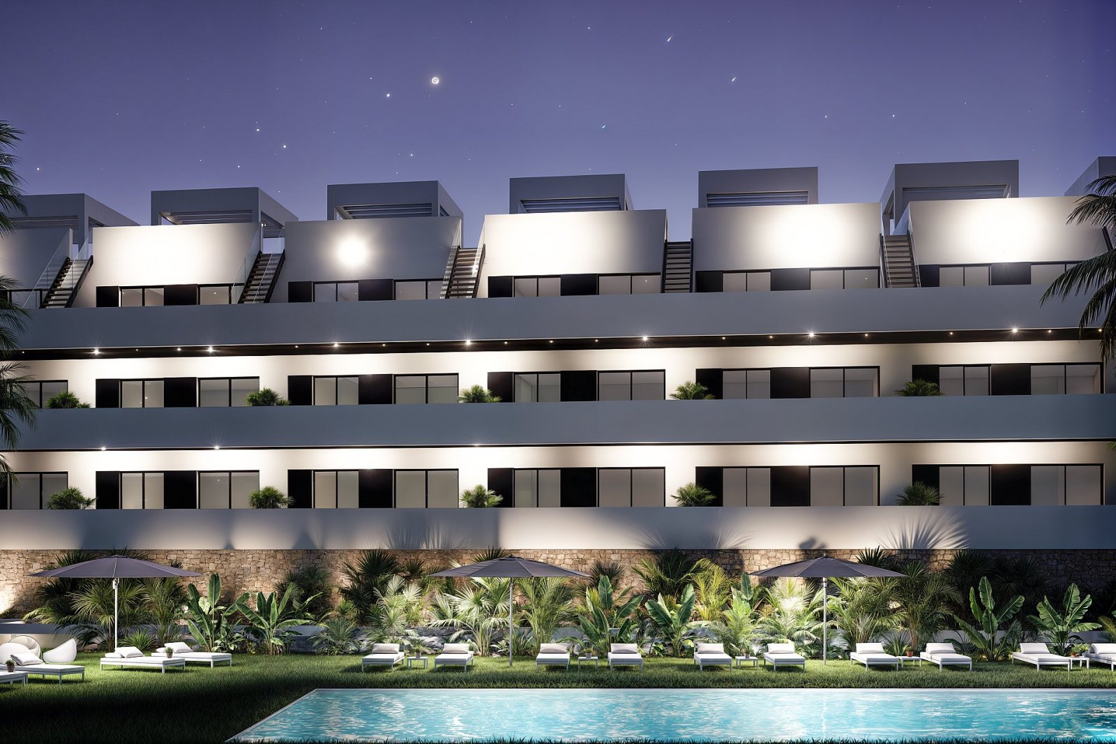 Modernes Apartment mit Solarium und Pool