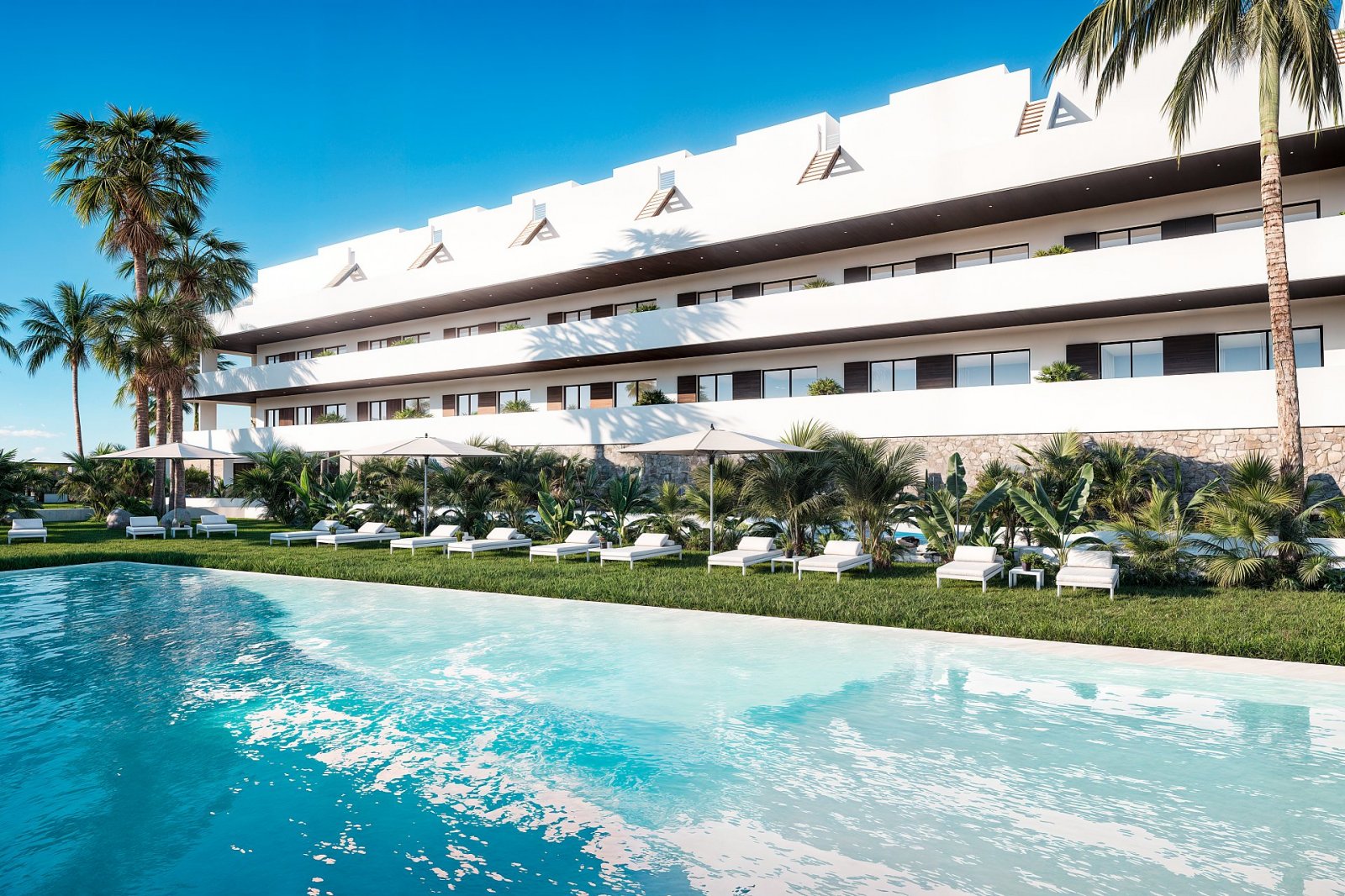 Modernes Apartment mit Solarium und Pool