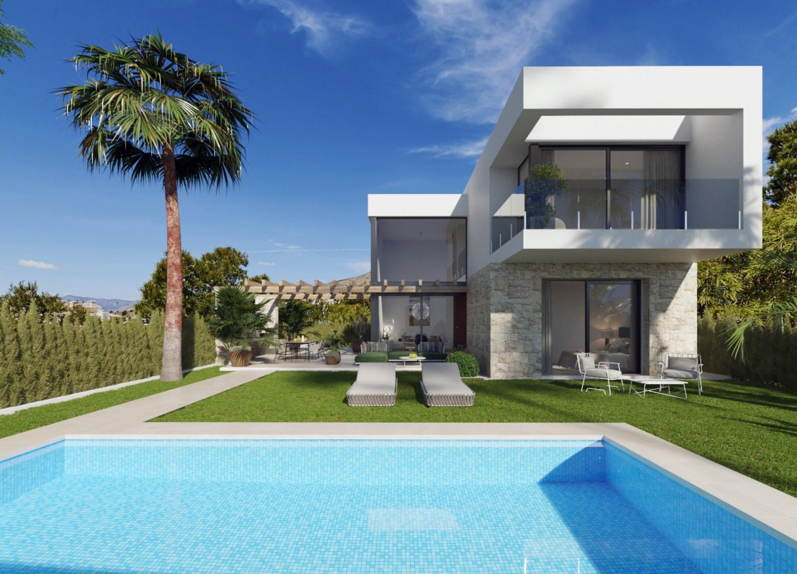 Exklusive Neubauvilla mit Pool, 3 Schlafzimmern & Privatparkplatz