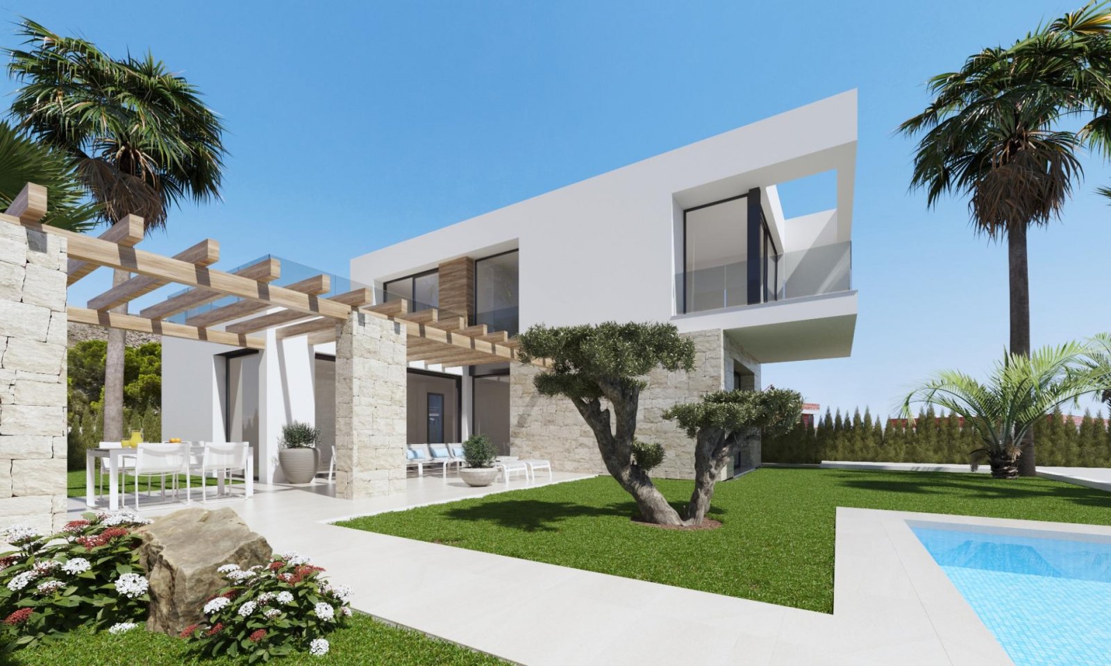 Exklusive Neubauvilla mit Pool, 3 Schlafzimmern & Privatparkplatz