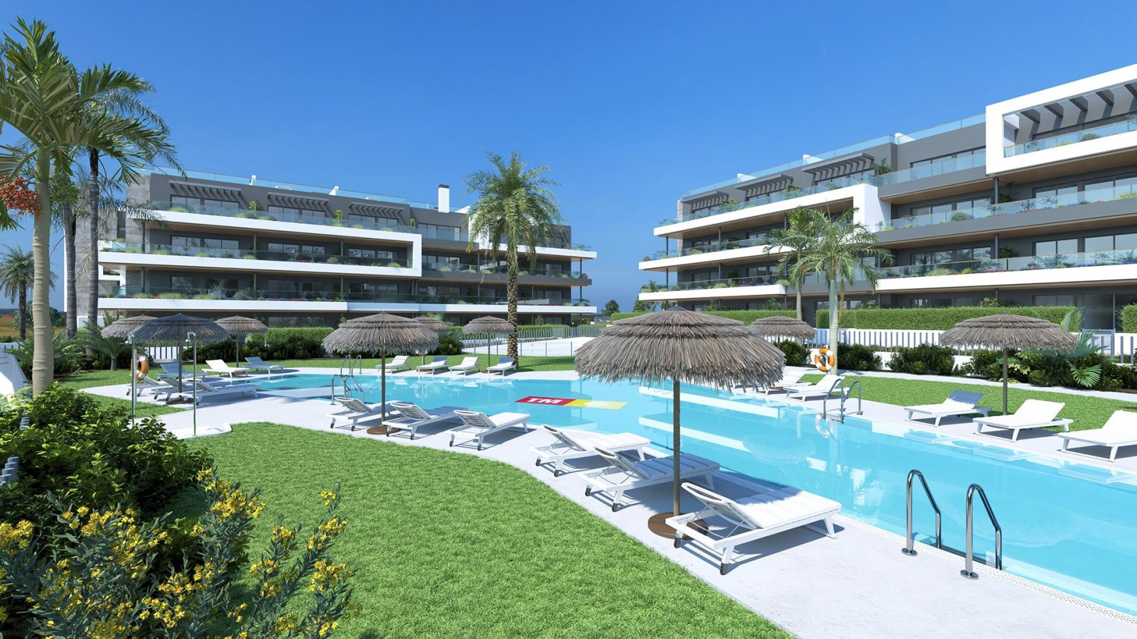 Torrevieja: Modernes Apartment mit 1 Schlafzimmer, Gemeinschaftspool und Stellplatz 