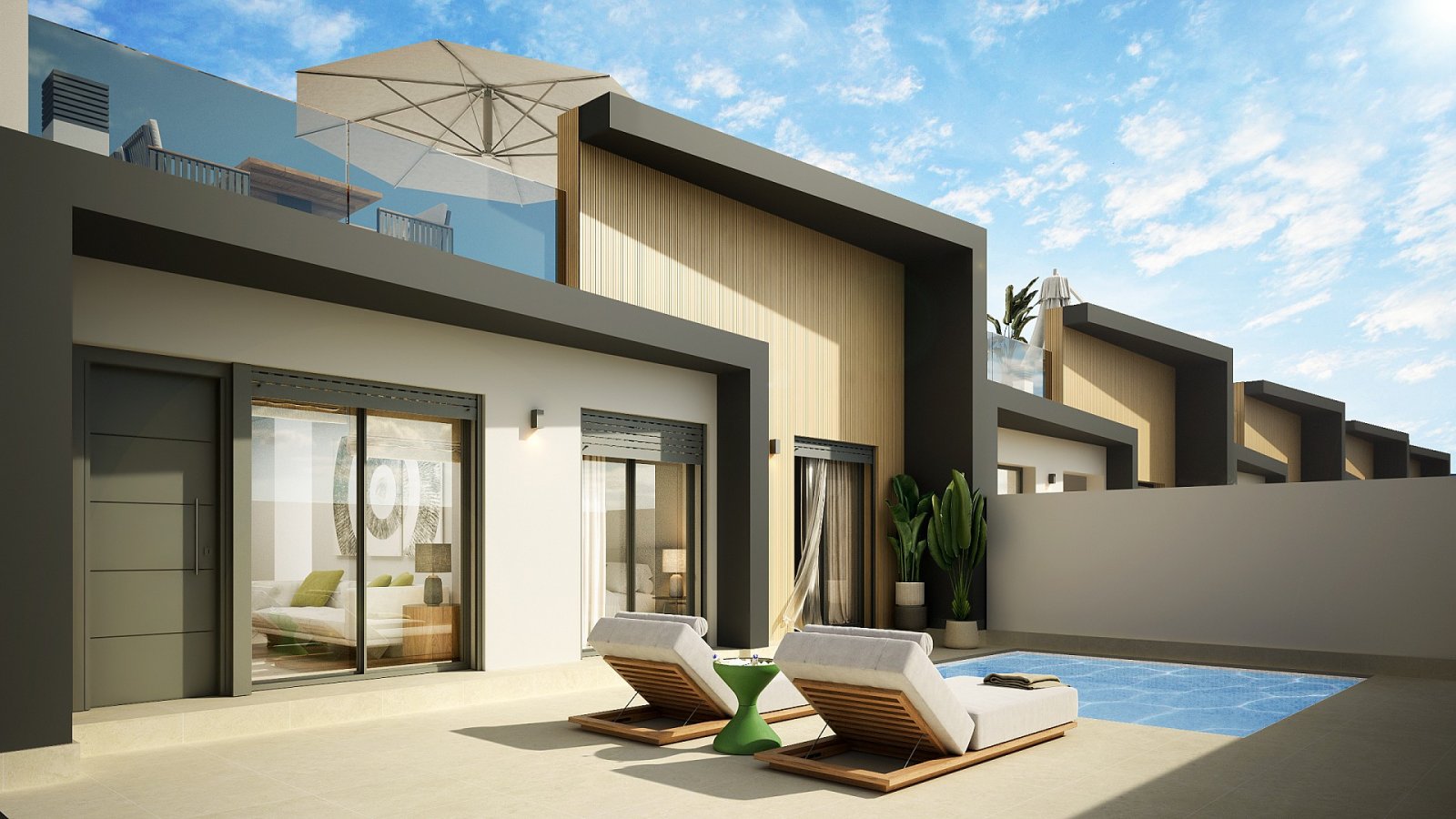 Avileses: Moderne Villa mit Pool & eigenem Grundstück 