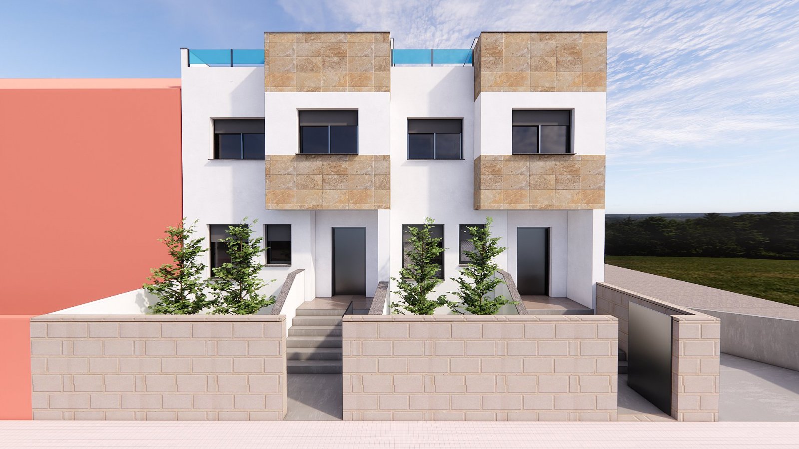 Moderne 3-Zimmer-Reihenhausvilla mit Pool & Terrasse