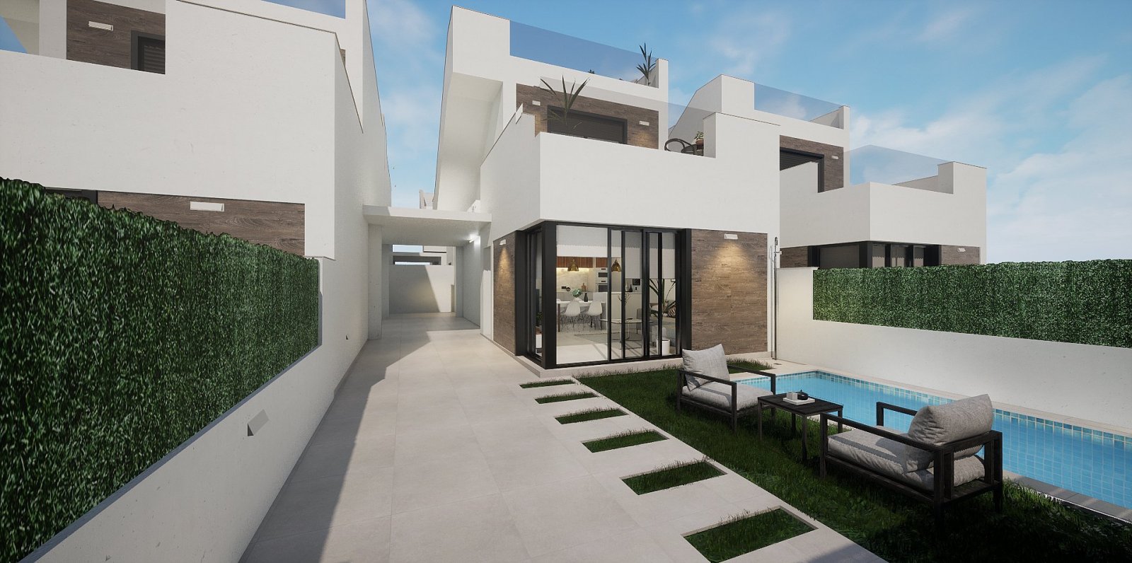 Los Alcazares: Moderne Villa mit privatem Pool und Carport 