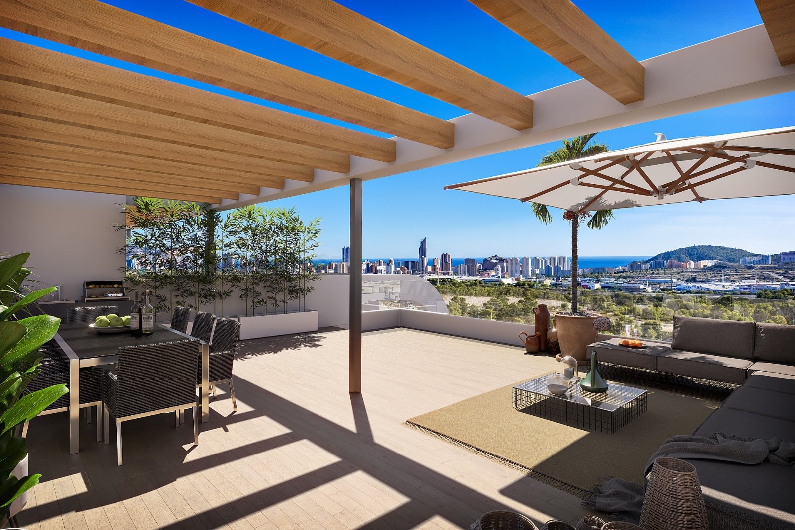 Finestrat: Sonniges Apartment mit Solarium & Weitblick 
