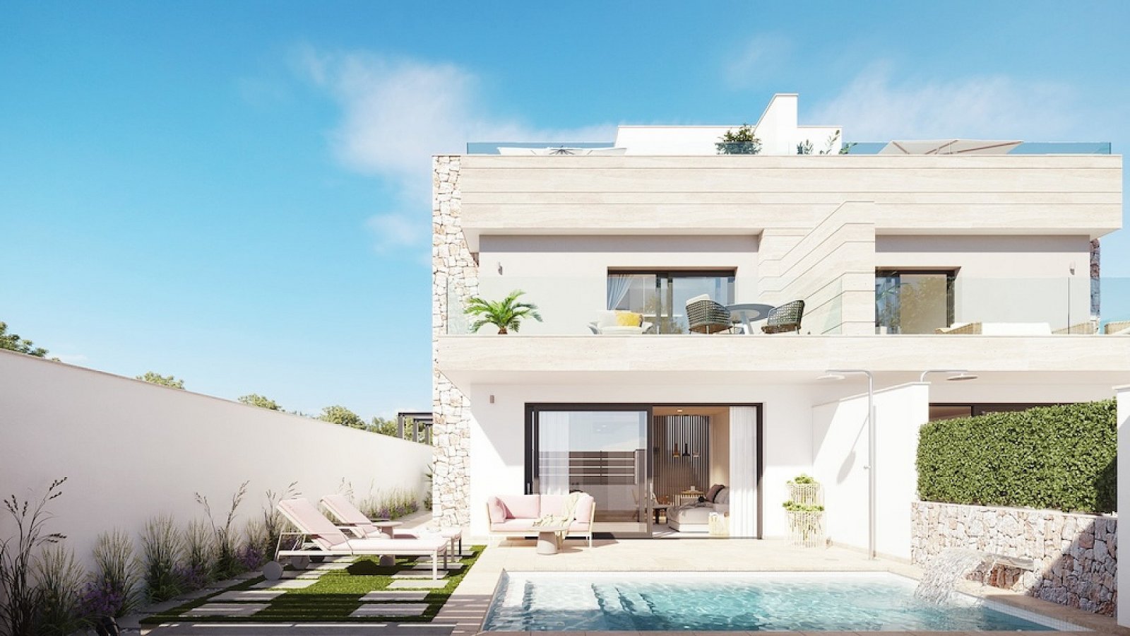 Mediterrane Villen mit privatem Pool in Strandnähe