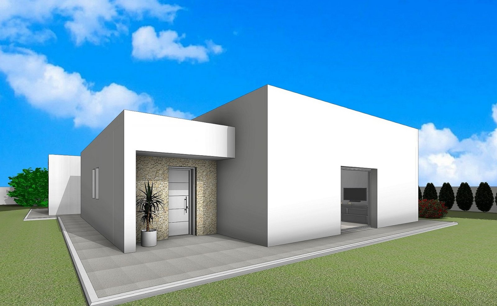 Moderne Stone Homes mit Pool und eigenem Grundstück